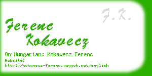 ferenc kokavecz business card